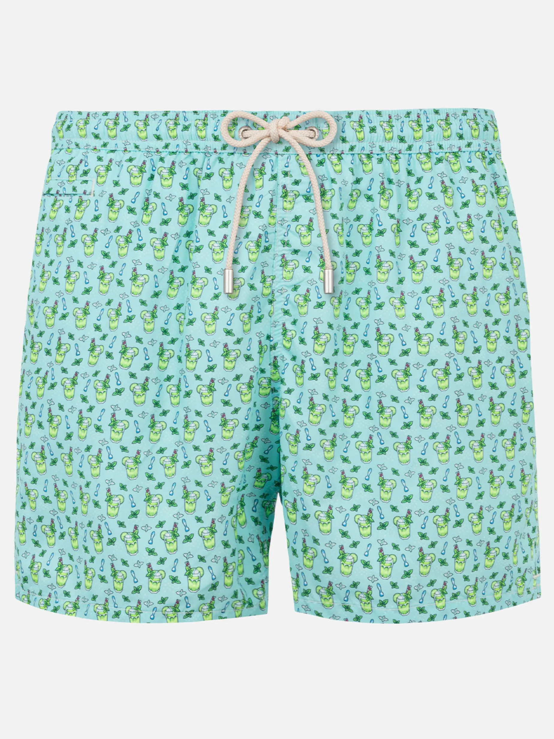 Herren-Badeshorts aus leichtem Stoff mit Mojito-Print