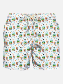 Herren-Badeshorts aus leichtem Stoff mit Gin-Print | PORTOFINO DRY GIN SONDEREDITION