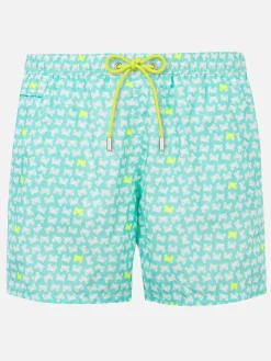 Herren-Badeshorts aus leichtem Stoff mit Krabben-Print