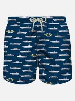 Herren-Badeshorts aus leichtem Stoff mit Magnum Marine-Print | MAGNUM MARINE SONDEREDITION