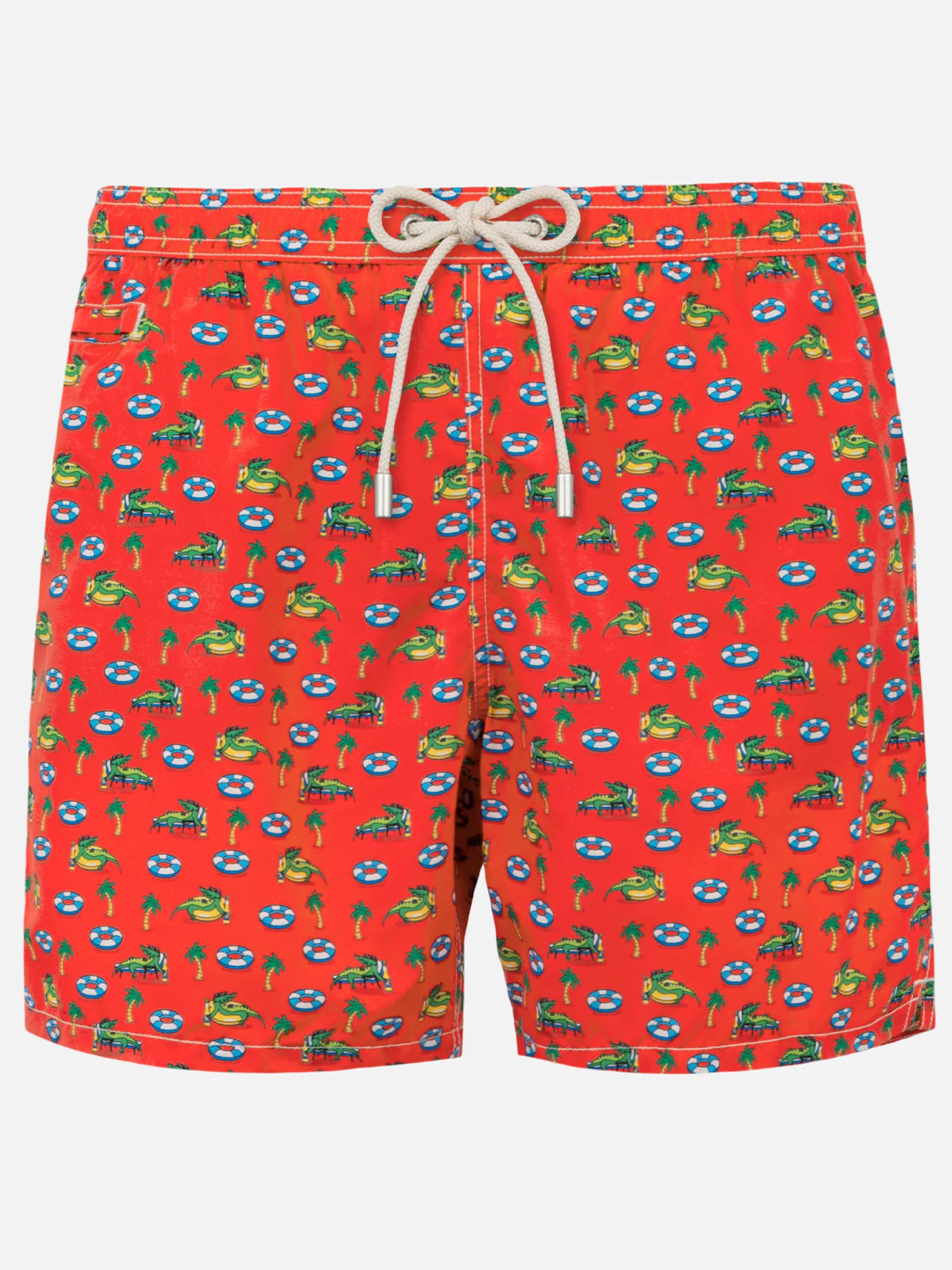 Herren-Badeshorts aus leichtem Stoff mit Krokodildruck
