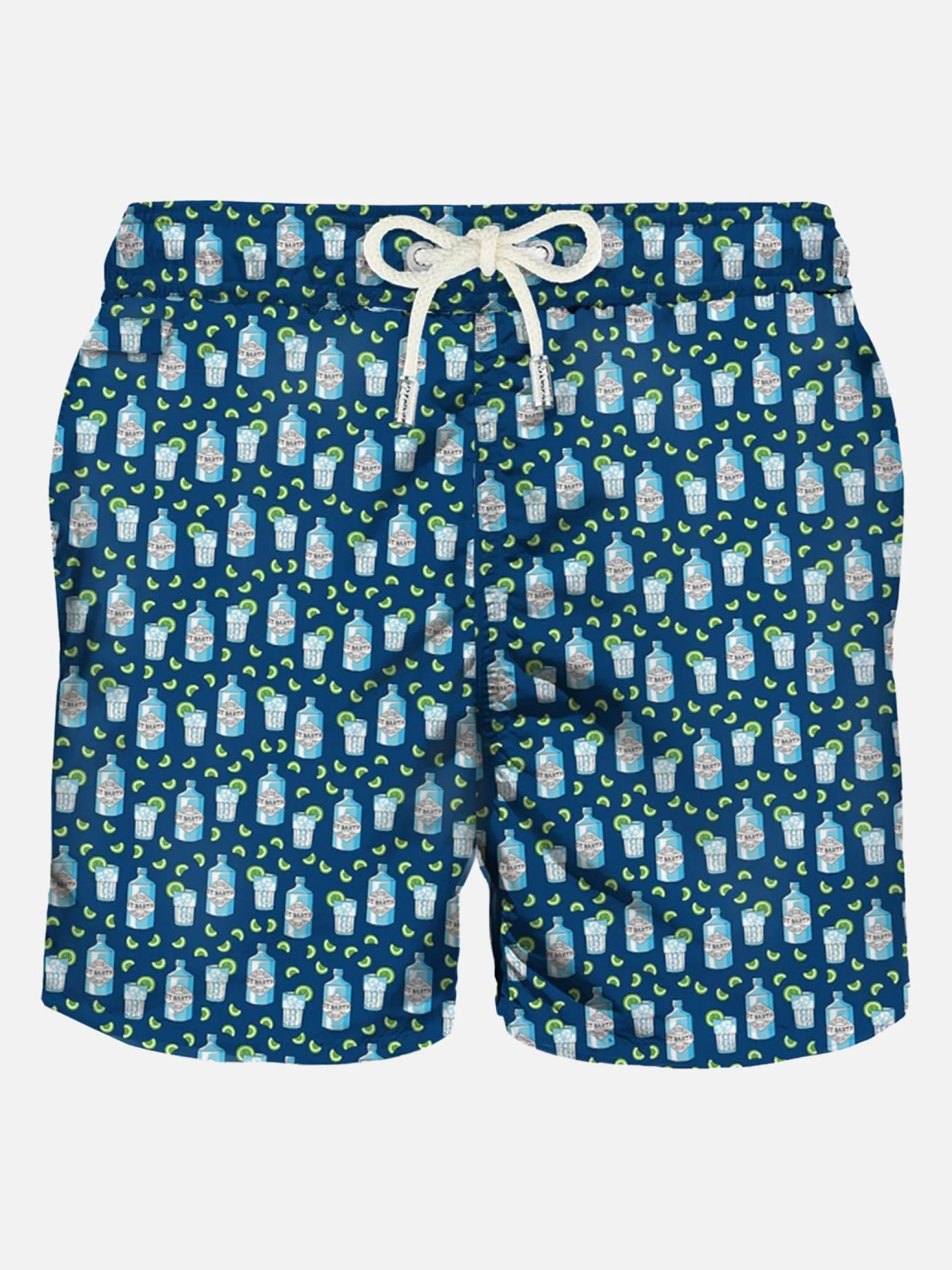 Herren-Badeshorts aus leichtem Stoff mit Gin-Print