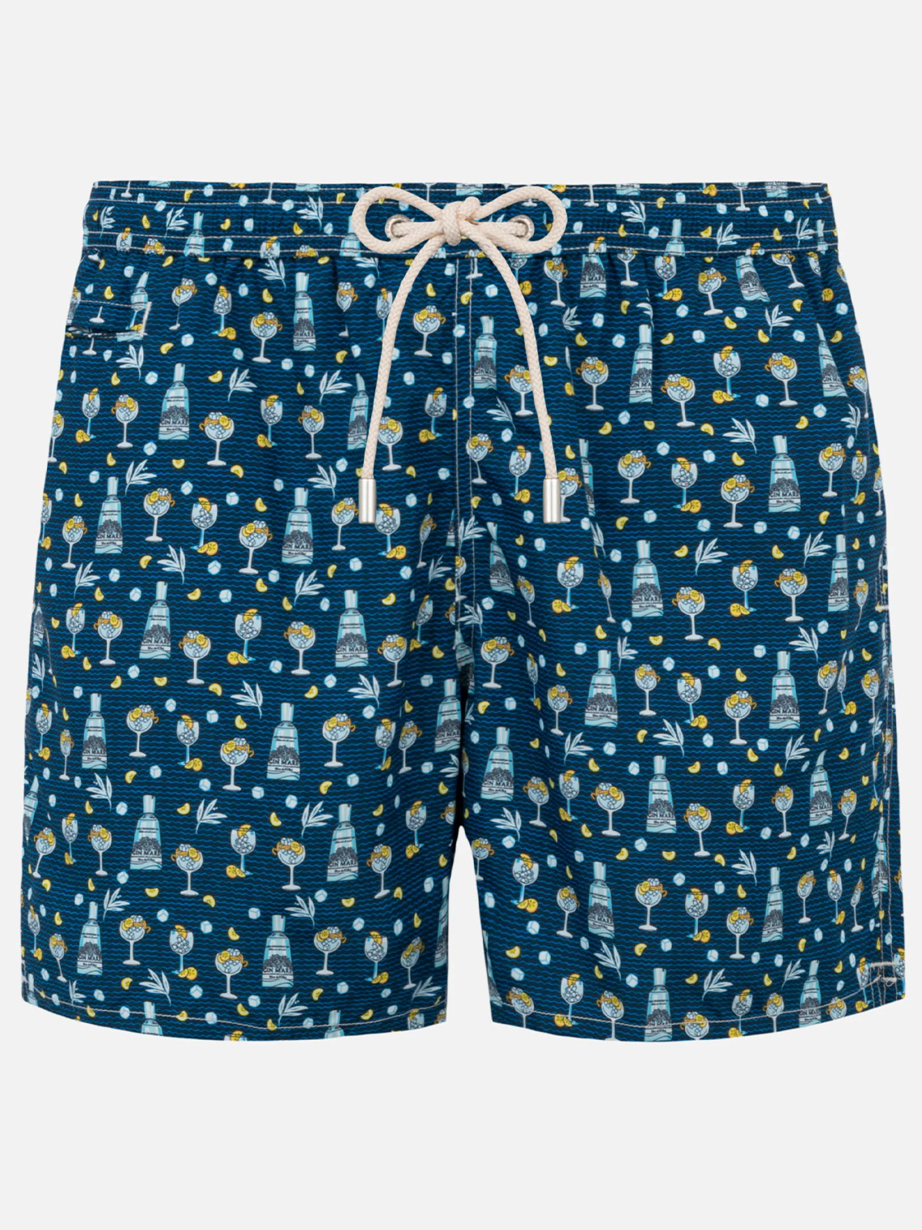 Herren-Badeshorts aus leichtem Stoff mit Gin-Mare-Print | GIN MARE SONDEREDITION