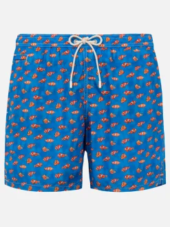 Herren-Badeshorts aus leichtem Stoff mit Clownfisch-Print