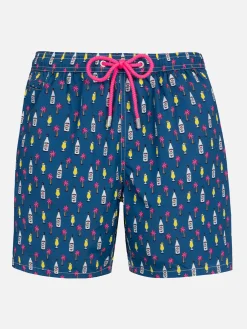 Herren-Badeshorts aus leichtem Stoff Lighting Micro Fantasy mit Cocktail-Print