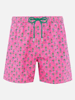 Herren-Badeshorts aus leichtem Stoff Lighting Micro Fantasy mit Eis- und Cocktail-Print