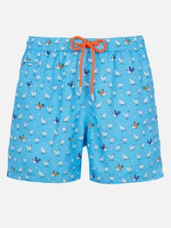 Herren-Badeshorts aus leichtem Stoff Lighting Micro Fantasy mit Hahnenprint