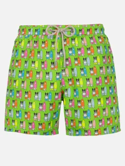 Herren-Badeshorts aus leichtem Stoff Lighting Micro Fantasy mit Surfer-Dogs-Aufdruck