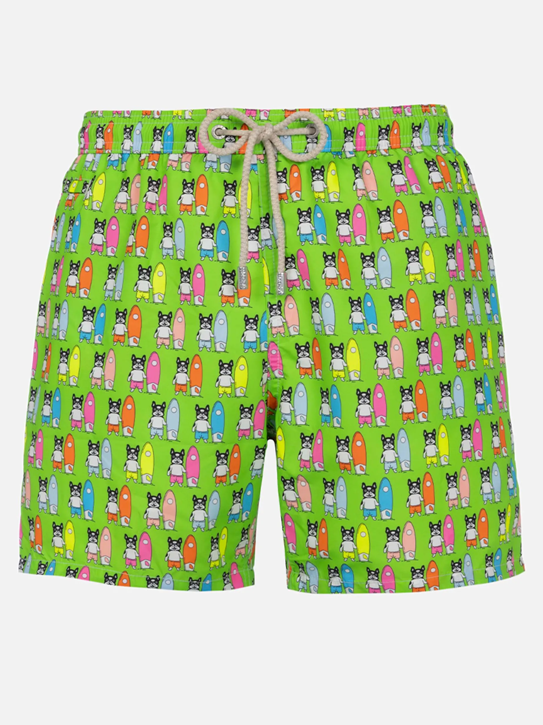 Herren-Badeshorts aus leichtem Stoff Lighting Micro Fantasy mit Surfer-Dogs-Aufdruck