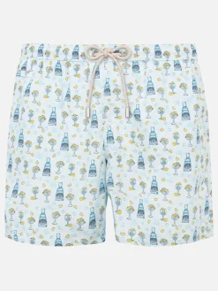 Herren-Badeshorts aus leichtem Stoff mit Gin-Print | GIN MARE SONDEREDITION