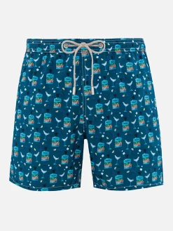 Herren-Badeshorts aus leichtem Stoff Lighting Micro Fantasy mit Gin Tonic Portofino Gin-Aufdruck | PORTOFINO DRY GIN SONDEREDITION