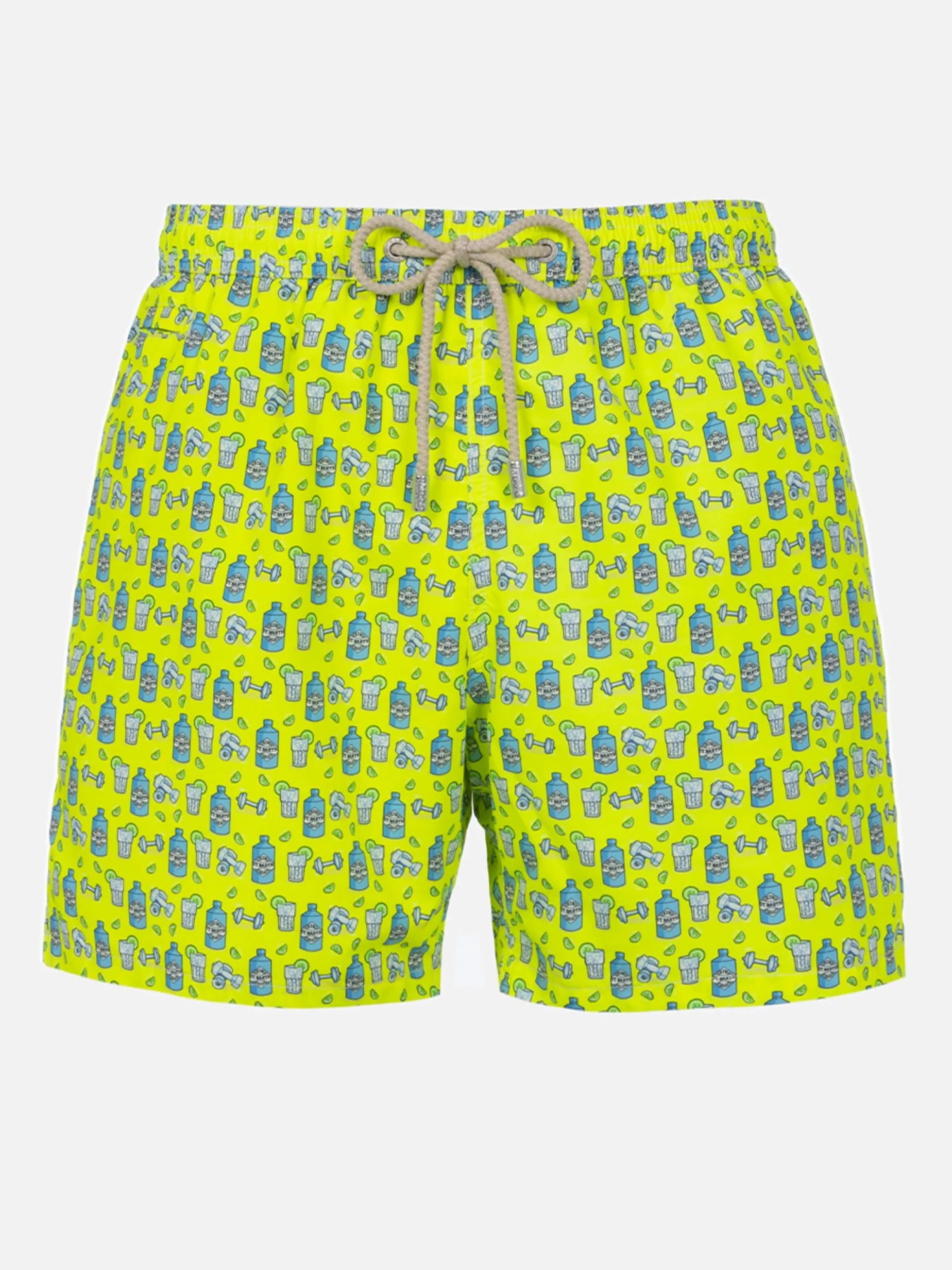 Herren-Badeshorts aus leichtem Stoff Lighting Micro Fantasy mit Gym- und Gin-Aufdruck