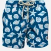 Herren-Badeshorts aus leichtem Stoff mit Muschelaufdruck