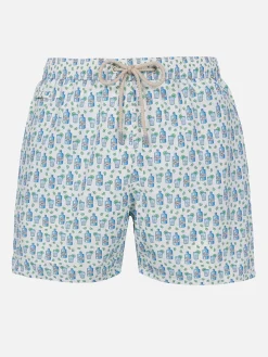 Herren-Badeshorts aus leichtem Stoff Lighting Micro Fantasy mit Gin-Tonic-Aufdruck