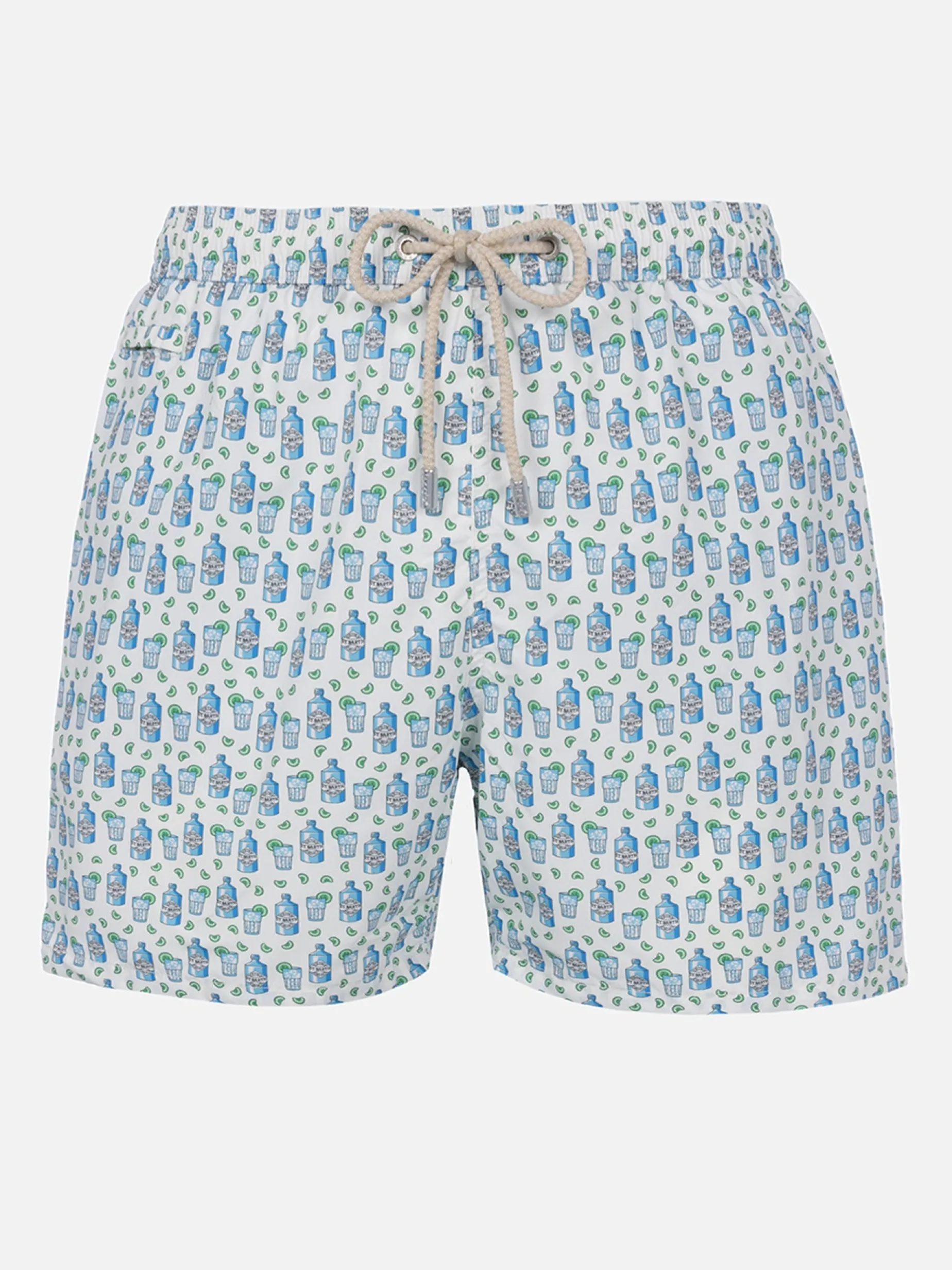 Herren-Badeshorts aus leichtem Stoff Lighting Micro Fantasy mit Gin-Tonic-Aufdruck