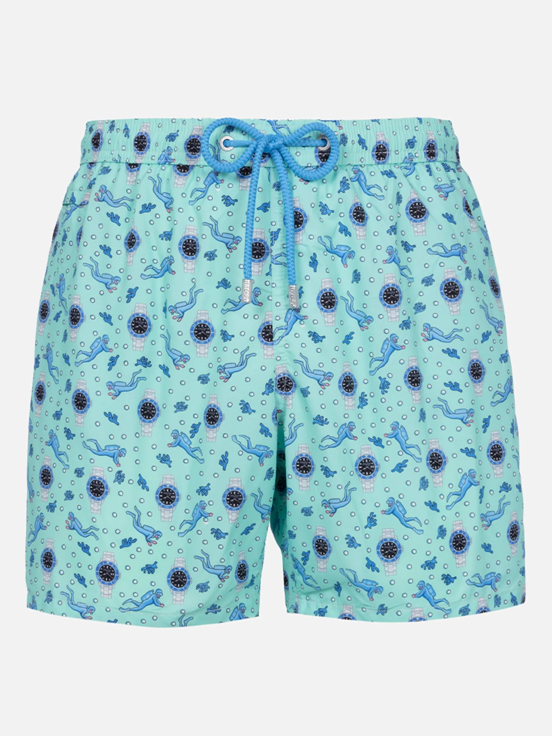 Herren-Badeshorts aus leichtem Stoff Lighting Micro Fantasy mit Uhrenaufdruck