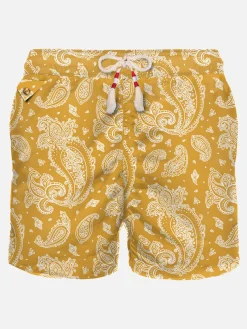 Herren-Badeshorts aus leichtem Stoff mit Paisley-Print