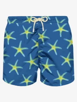 Herren-Badeshorts aus leichtem Stoff mit Marine-Print