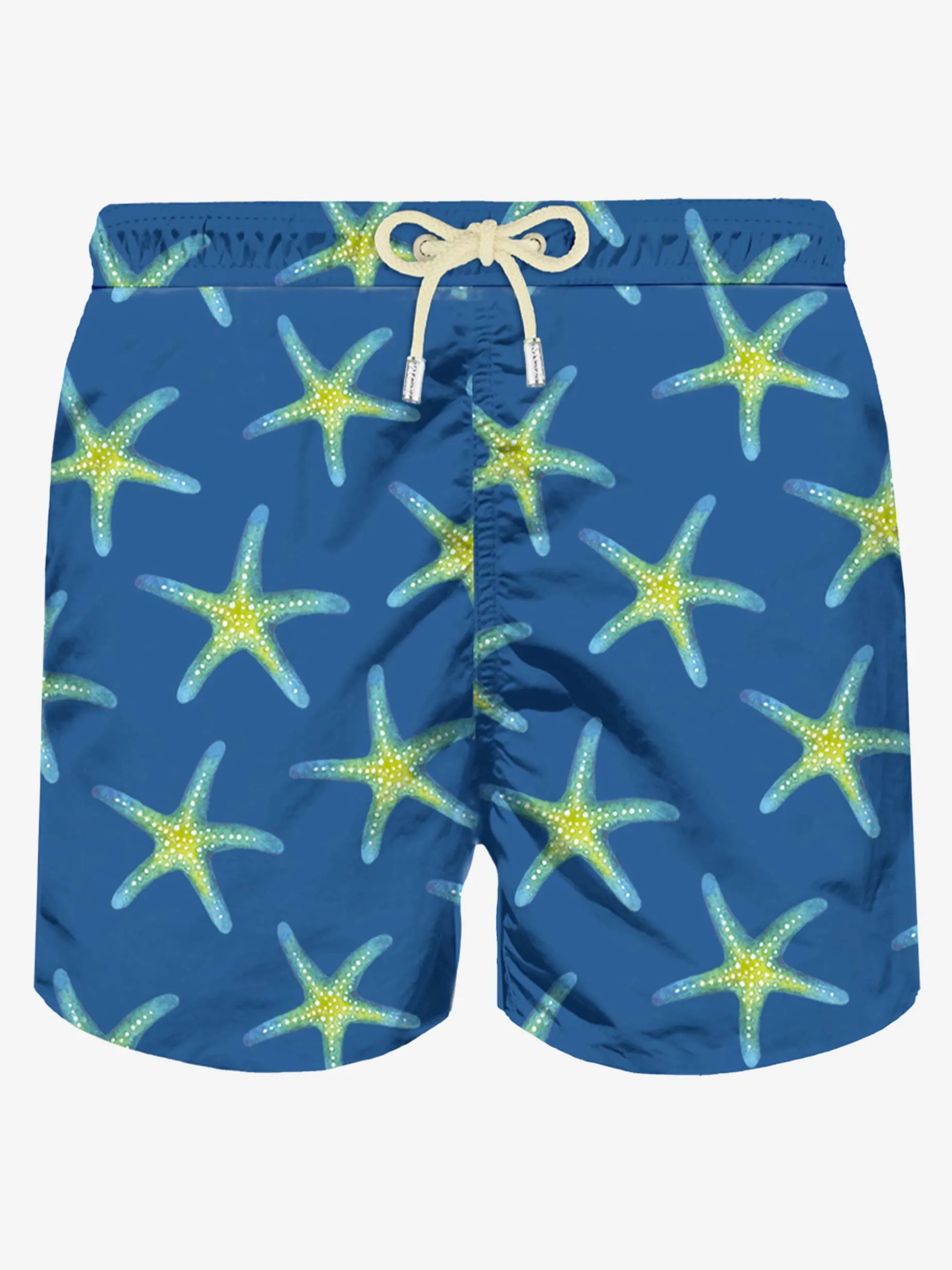 Herren-Badeshorts aus leichtem Stoff mit Marine-Print