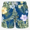 Herren-Badeshorts aus leichtem Stoff mit tropischem Aufdruck