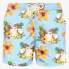 Herren-Badeshorts aus leichtem Stoff mit Kokosnuss- und Ananas-Print