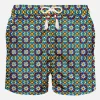 Herren-Badeshorts aus leichtem Stoff mit Muster