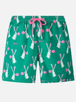 Herren-Badeshorts aus leichtem Stoff Lighting mit Big-Babol-Kaninchen-Aufdruck | GROSSE BABOL-SONDERAUSGABE