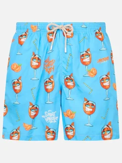 Herren-Badeshorts aus leichtem Stoff Lighting mit Cryptopuppets-Aufdruck | CRYPTOPUPPET-SONDERAUSGABE