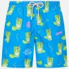 Herren-Badeshorts aus leichtem Stoff Lighting mit Cryptopuppets-Aufdruck | CRYPTOPUPPET-SONDERAUSGABE