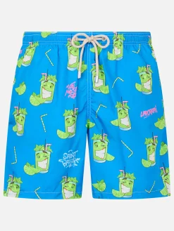 Herren-Badeshorts aus leichtem Stoff Lighting mit Cryptopuppets-Aufdruck | CRYPTOPUPPET-SONDERAUSGABE