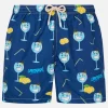 Herren-Badeshorts aus leichtem Stoff Lighting mit Cryptopuppets-Aufdruck | CRYPTOPUPPET-SONDERAUSGABE