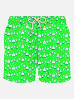 Herren-Badeshorts aus leichtem Stoff mit Tequila-Aufdruck