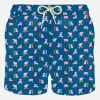Herren-Badeshorts aus leichtem Stoff mit Skaterschwein-Aufdruck