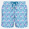Herren-Badeshorts aus leichtem Stoff mit Seestern-Print