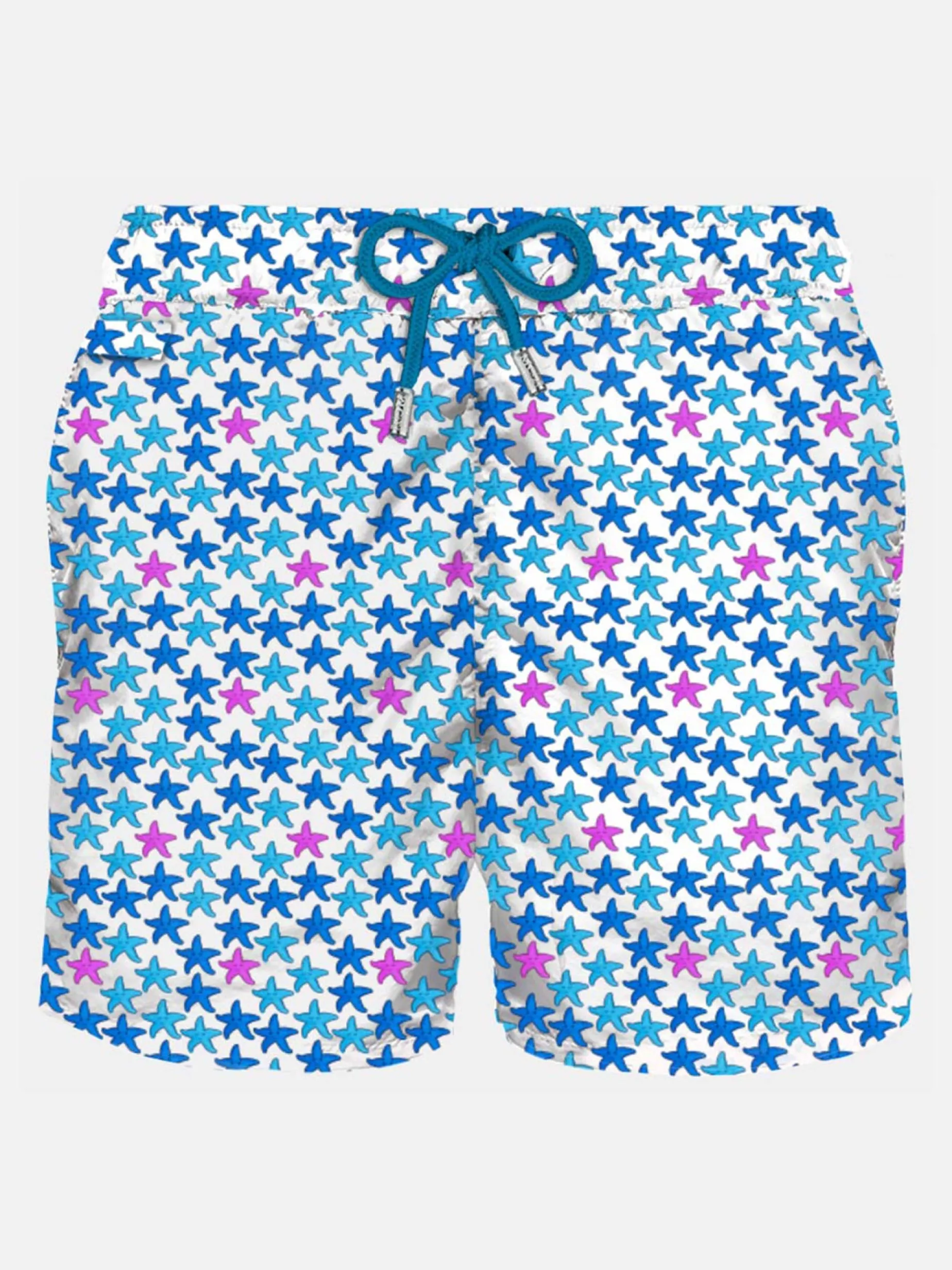 Herren-Badeshorts aus leichtem Stoff mit Seestern-Print