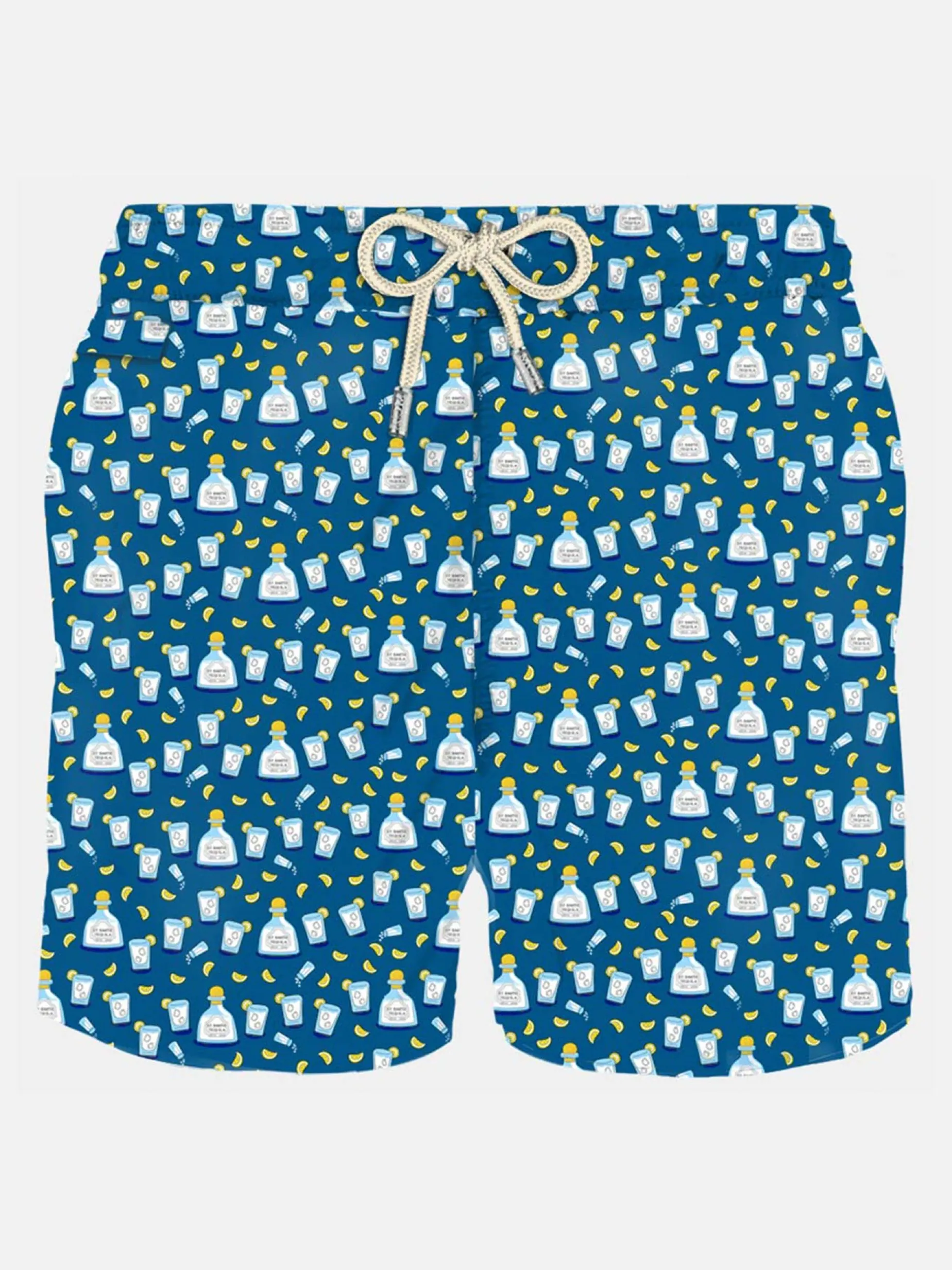 Herren-Badeshorts aus leichtem Stoff mit Tequila-Aufdruck