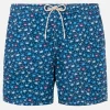Herren-Badeshorts aus leichtem Stoff mit Krabbenprint