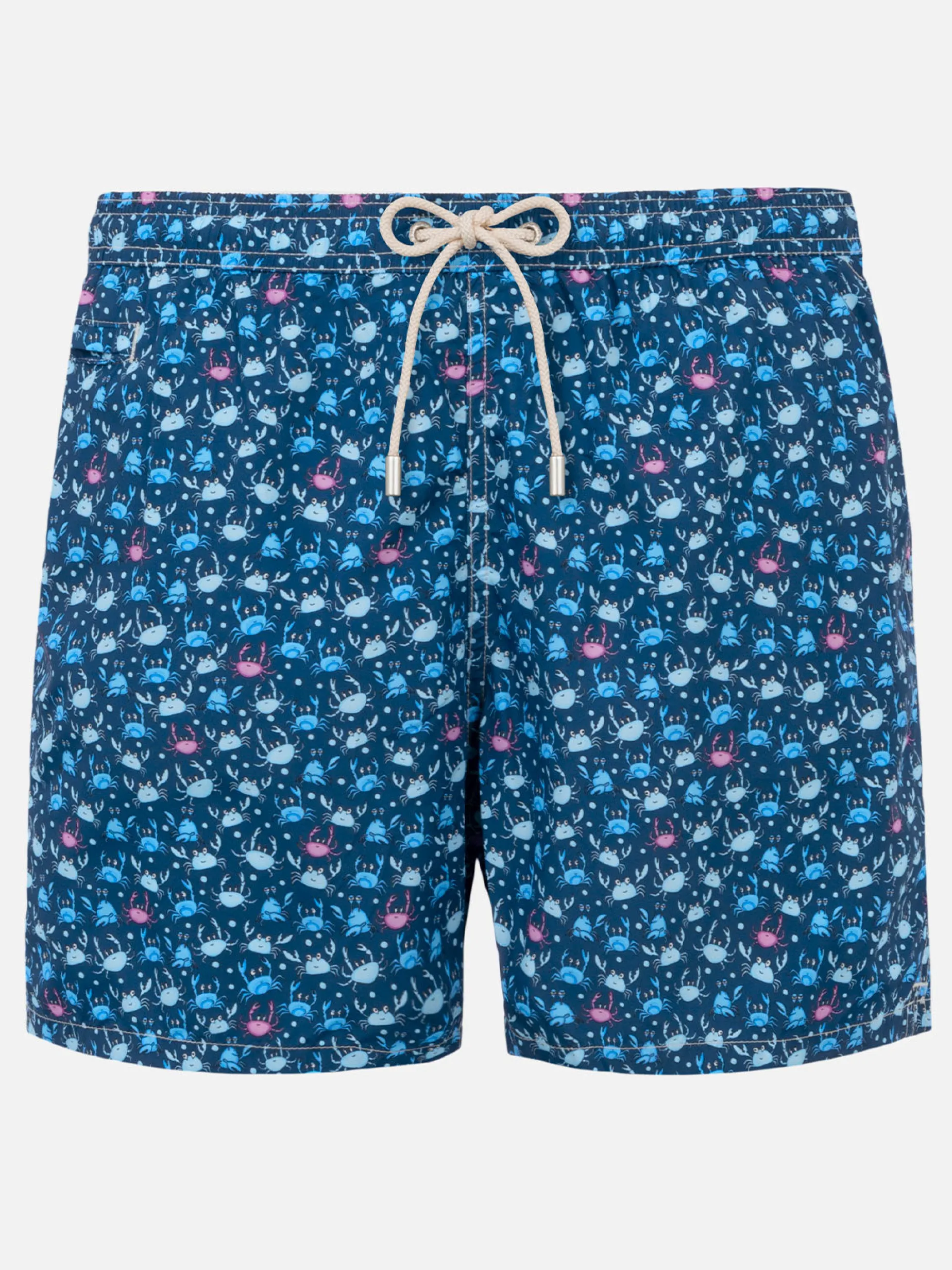 Herren-Badeshorts aus leichtem Stoff mit Krabbenprint