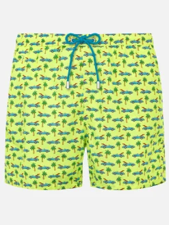 Herren-Badeshorts aus leichtem Stoff mit Surfcar-Aufdruck
