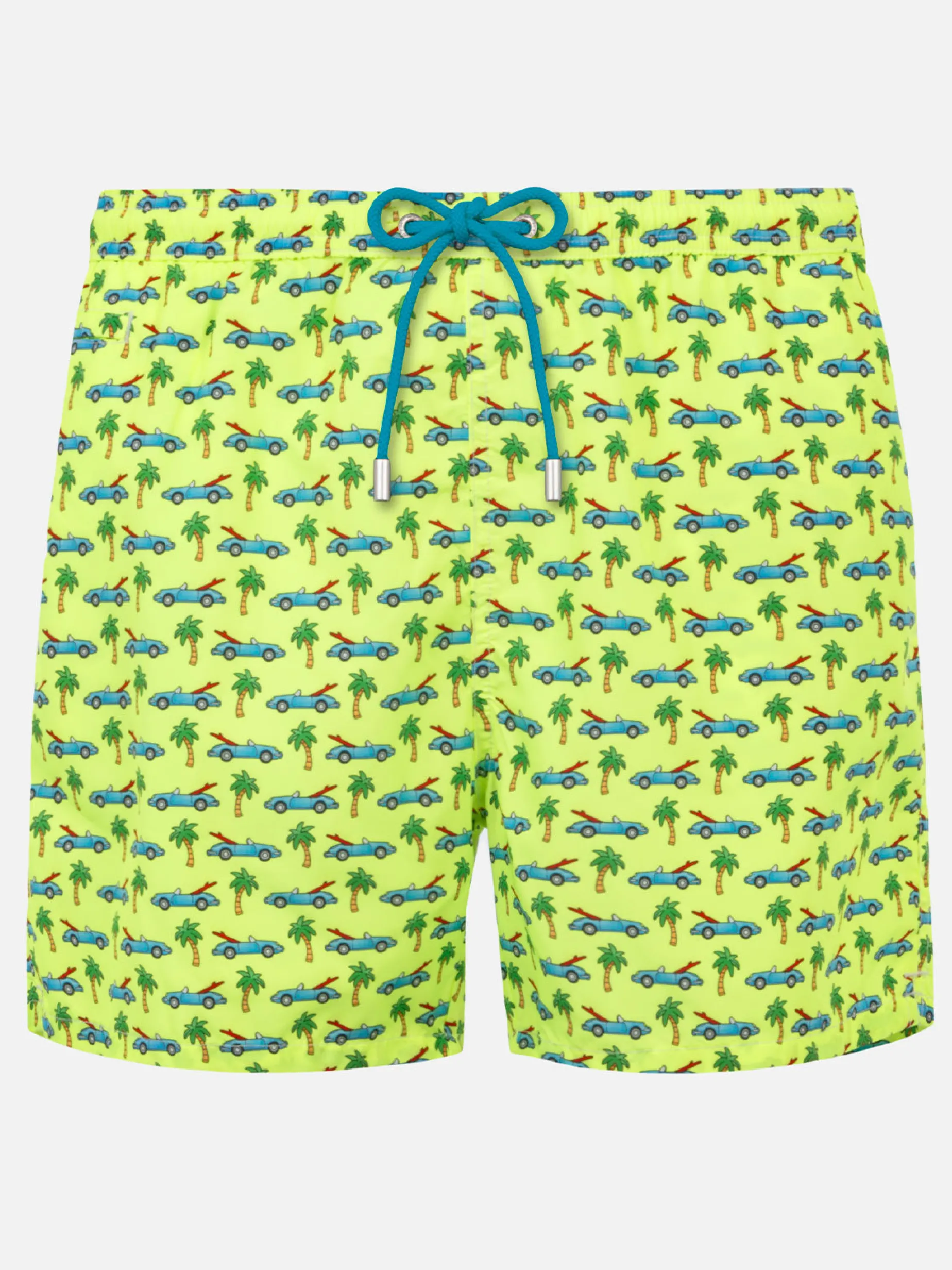 Herren-Badeshorts aus leichtem Stoff mit Surfcar-Aufdruck