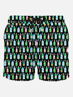 Herren-Badeshorts aus leichtem Stoff mit Bollicine-Aufdruck