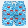Herren-Badeshorts aus leichtem Stoff mit aufgestickten Krabben