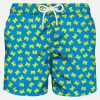 Herren-Badeshorts aus leichtem Stoff mit Krabbenmuster
