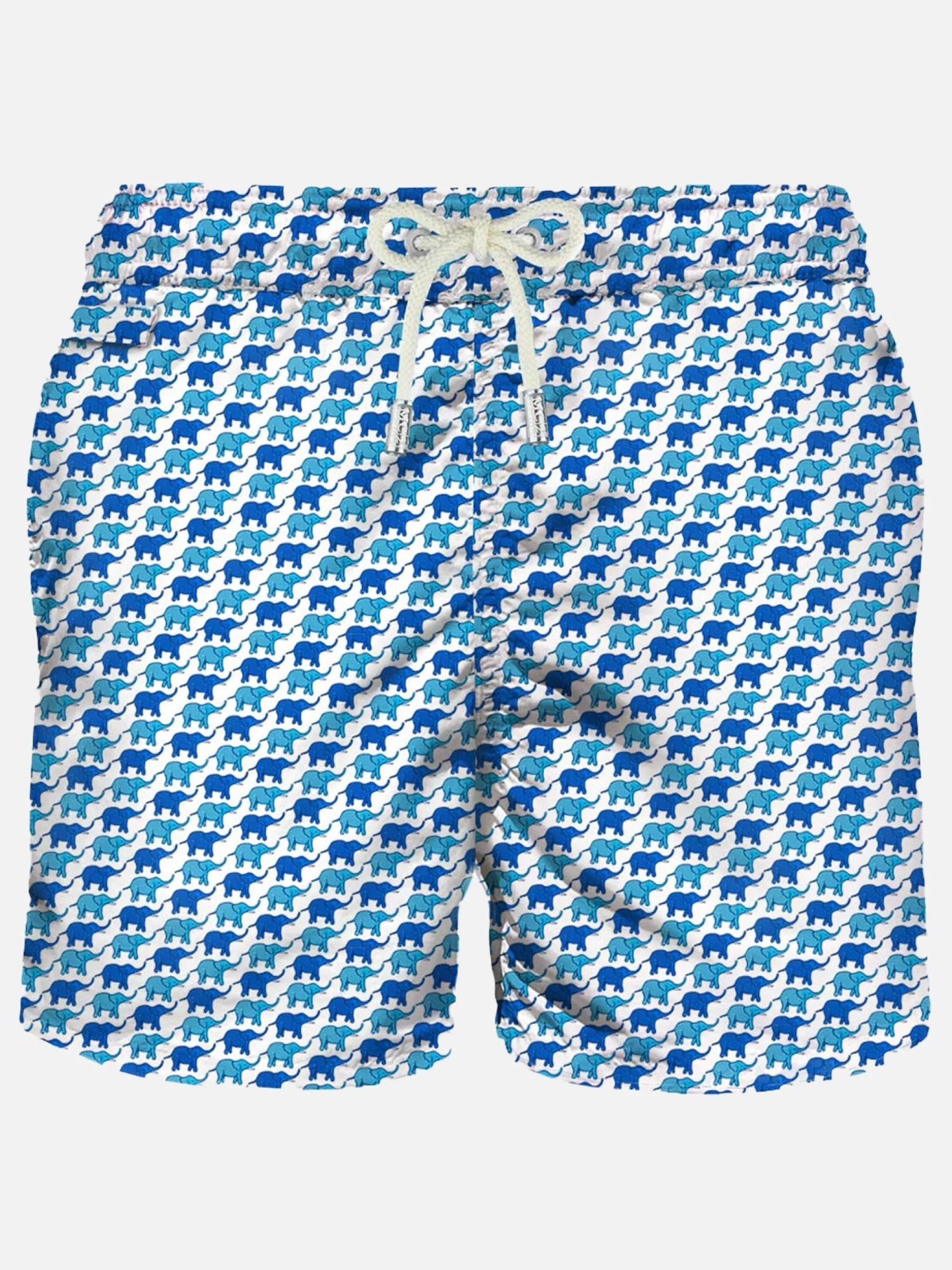 Herren-Badeshorts aus leichtem Stoff mit Elefantenmuster