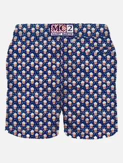 Herren-Badeshorts aus leichtem Stoff mit Popcorn-Aufdruck