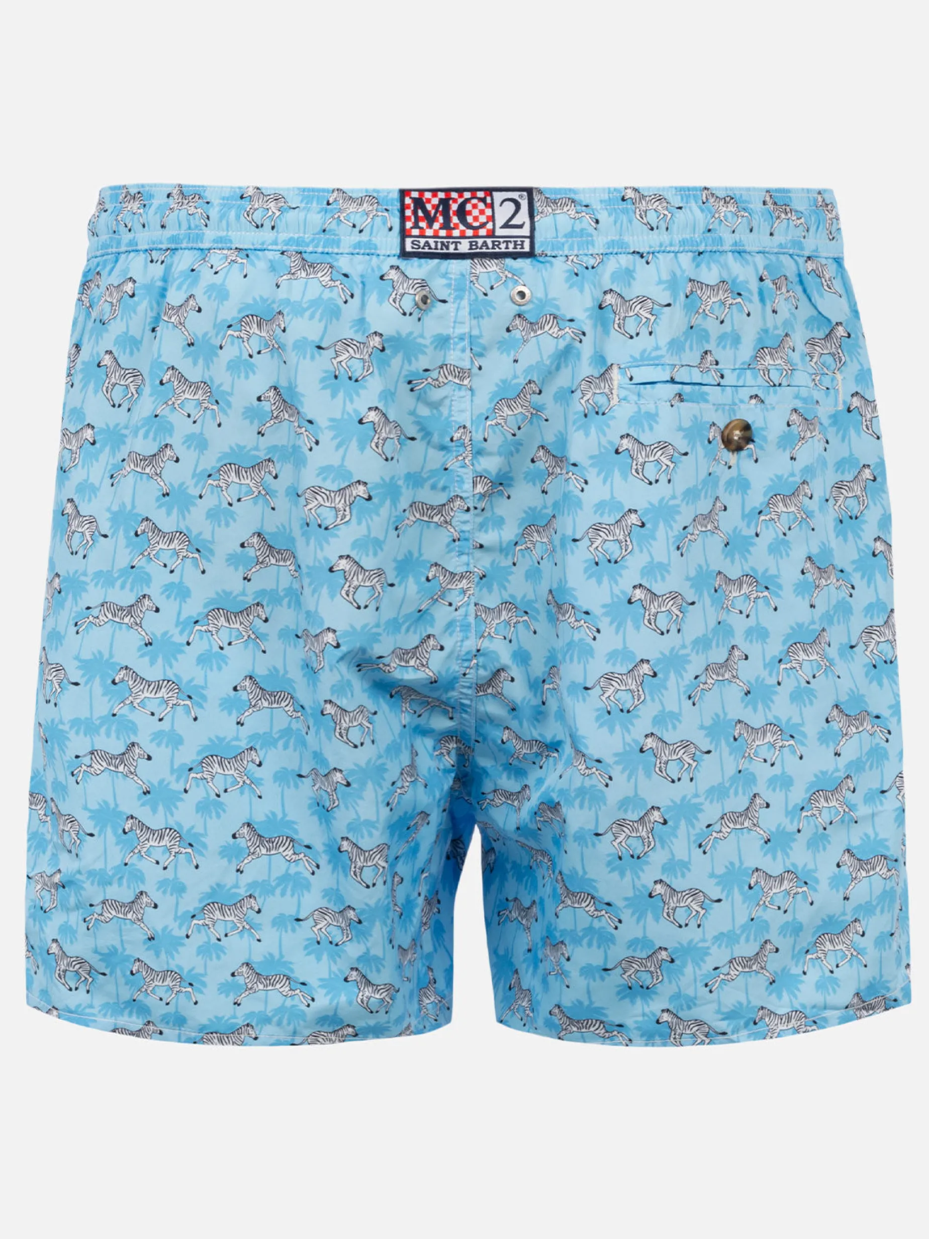 Herren-Badeshorts aus leichtem Stoff mit Zebramuster