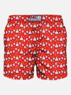 Herren-Badeshorts aus leichtem Stoff mit Tequila-Aufdruck