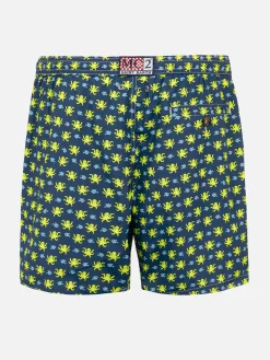 Herren-Badeshorts aus leichtem Stoff mit Fisch- und Oktopus-Print
