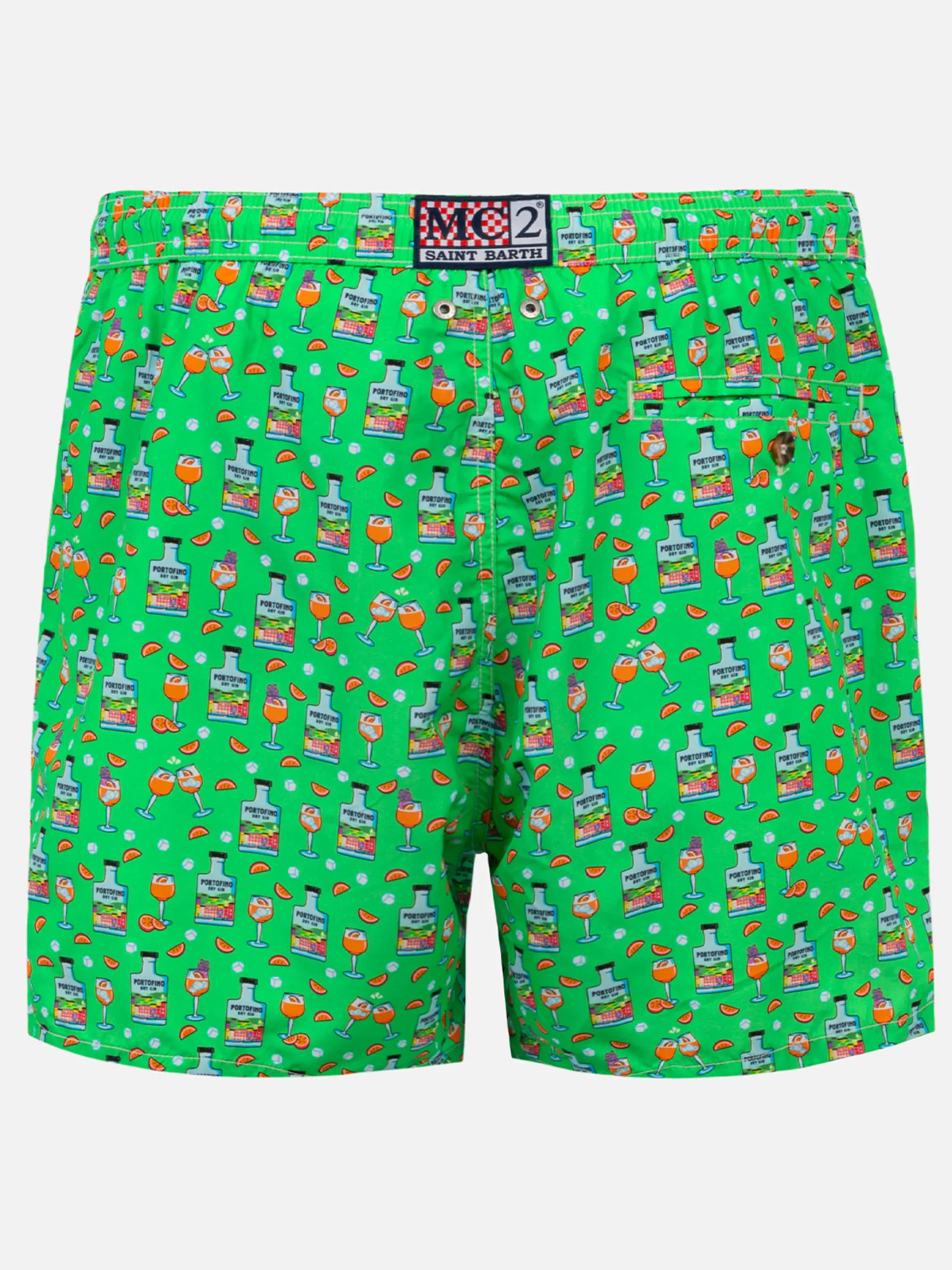 Herren-Badeshorts aus leichtem Stoff mit Gin-Print | PORTOFINO DRY GIN SONDEREDITION