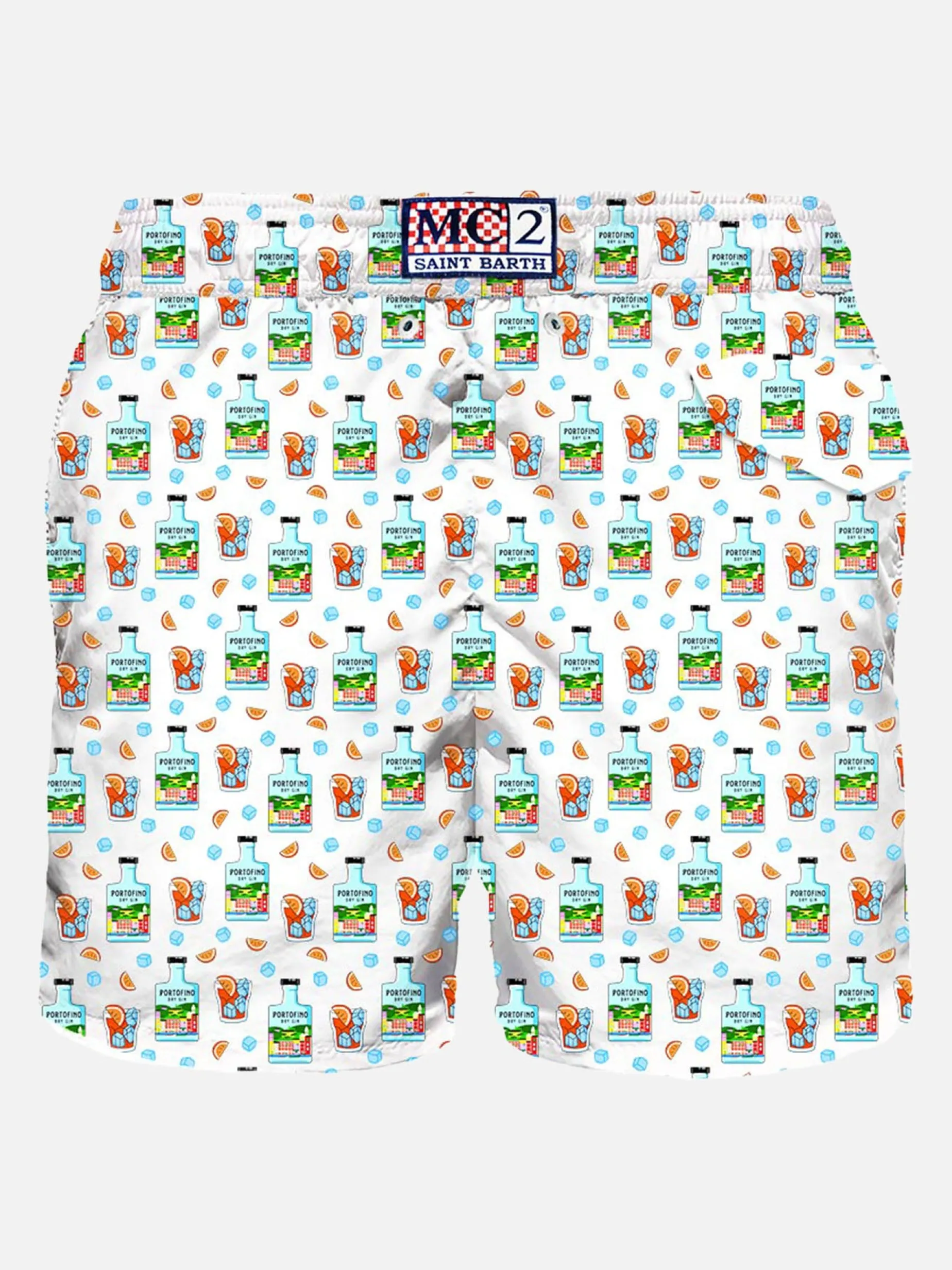 Herren-Badeshorts aus leichtem Stoff mit Gin-Print | PORTOFINO DRY GIN SONDEREDITION